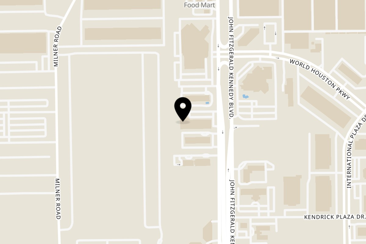 Map showing the location of Guanatos Grub on 15655 John F Kennedy Blvd a in Houston